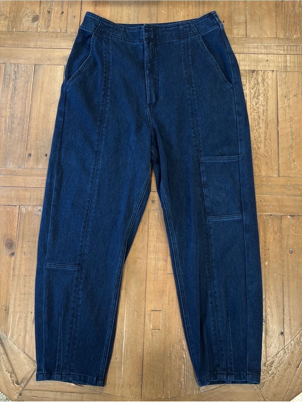 Anthropologie Pilcro Utility Jean Stretch Barrel Leg Tapered High Rise Cargo 28